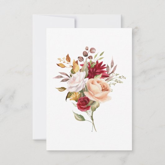 Herfst Foliage Floral Wedding Response RSVP-kaart RSVP Kaartje (Achterkant)
