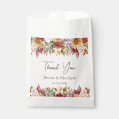 Herfst Foliage Flowers Ivoor Bruiloft Bedankzakje (Voorkant)