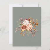 Herfst Foliage Flowers Sage Green Dank u kaart (Achterkant)