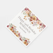 Herfst Foliage Flowers Wit Verjaardagsfeest Servet (Hoek)