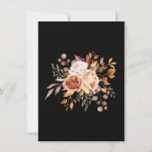 Herfst Foliage Flowers Zwart Dank u kaart (Achterkant)