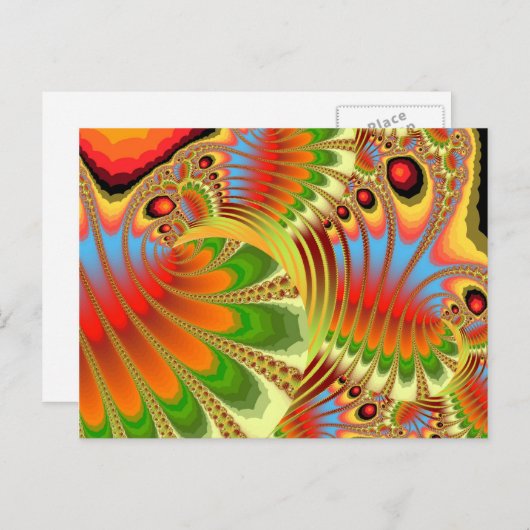 HERFST FOLIAGE FRACTAL BRIEFKAART (Voorkant / Achterkant)