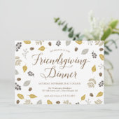 Herfst Foliage Friendsgiving Dinner Party Invision Kaart (Staand voorkant)