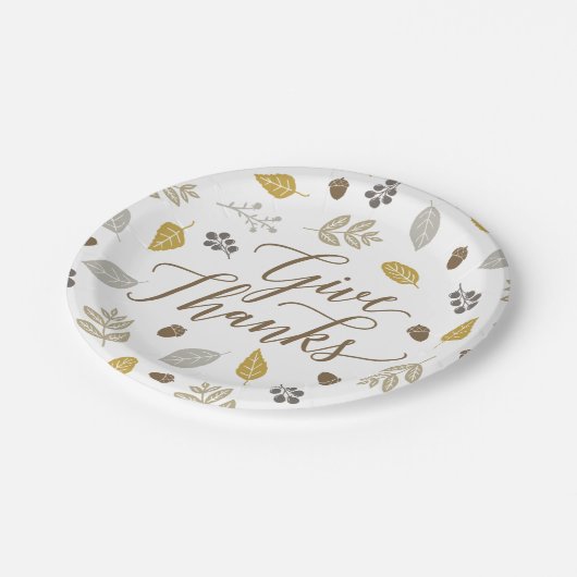 Herfst Foliage geeft Bedankt Thanksgiving Bord (Gekanteld)