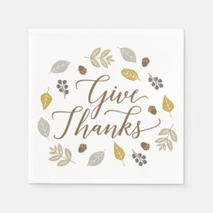 Herfst Foliage geeft Bedankt Thanksgiving Napkins Servet