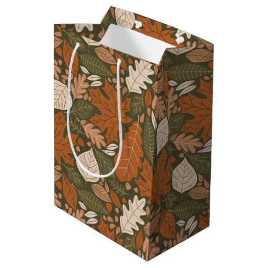 Herfst Foliage Gift Bag Medium Cadeauzakje (Achterkant Gekanteld)