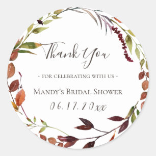 Herfst Foliage groen krans dank u Ronde Sticker