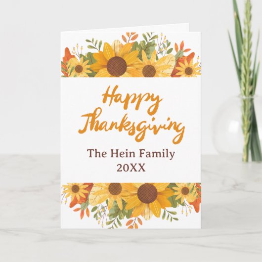 Herfst Foliage Happy Thanksgiving Kaart (Voorkant)