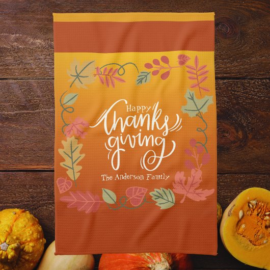 Herfst Foliage Herfst Gezellig Rustiek Happy Thank Theedoek