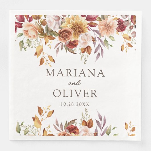 Herfst Foliage herfst kleuren bruiloft Servet (Voorkant)
