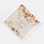 Herfst Foliage Herfst Kleuren Ivoor Bruiloft Servet (Hoek)