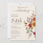 Herfst Foliage Herfst Kleuren Ivoor Verjaardag Kaart (Voorkant)