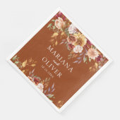 Herfst Foliage Herfst Kleuren Terracotta Bruiloft Servet (Hoek)