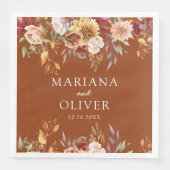 Herfst Foliage Herfst Kleuren Terracotta Bruiloft Servet (Voorkant)