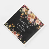 Herfst Foliage herfst kleuren zwart wit bruiloft Servet (Hoek)