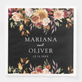 Herfst Foliage herfst kleuren zwart wit bruiloft Servet (Voorkant)