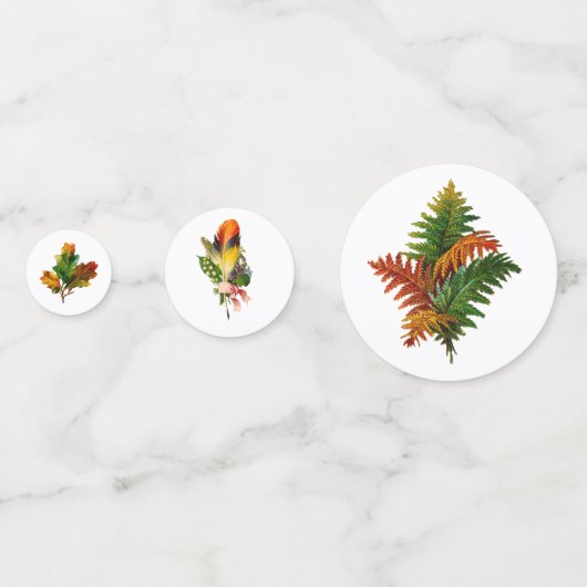 Herfst Foliage Herfst Tafel & Thanksgiving Confetti (Achterkanten)