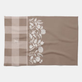 Herfst Foliage Herfstbloemen & Foliage Taupe Plaid Theedoek (Horizontaal)