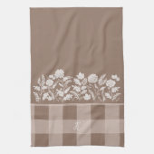 Herfst Foliage Herfstbloemen & Foliage Taupe Plaid Theedoek (Verticaal)