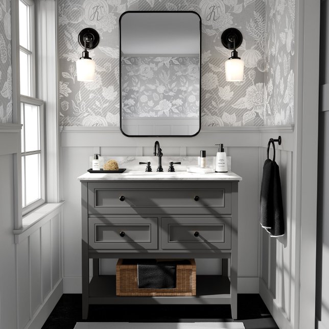 Herfst Foliage Herfstbloemen & Pompoenen Grijs Pla Behang (Fall Foliage Autumn Flowers & Pumpkins Grey Plaid Wallpaper
)