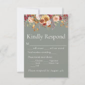 Herfst Foliage Herfstsage Groene Bruiloft RSVP (Voorkant)