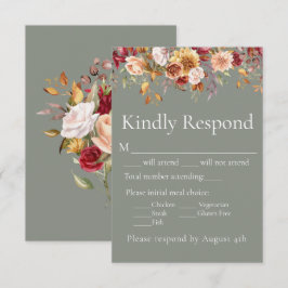 Herfst Foliage Herfstsage Groene Bruiloft RSVP