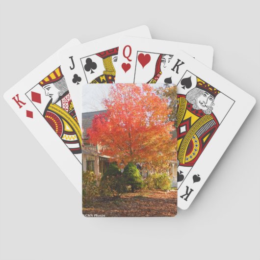 Herfst Foliage in Oak Bluffs - Martha's wijngaard Pokerkaarten (Achterkant)