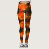 Herfst Foliage Leaf Print Leggings (Voorkant)