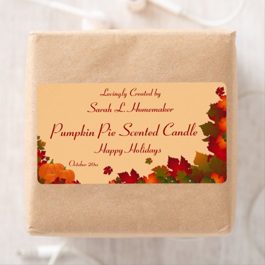 Herfst Foliage met Pompoenkaars of Inblikken Etiket (Insitu)