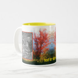 Herfst Foliage Natuur Schilderen Voeg uw foto toe Tweekleurige Koffiemok