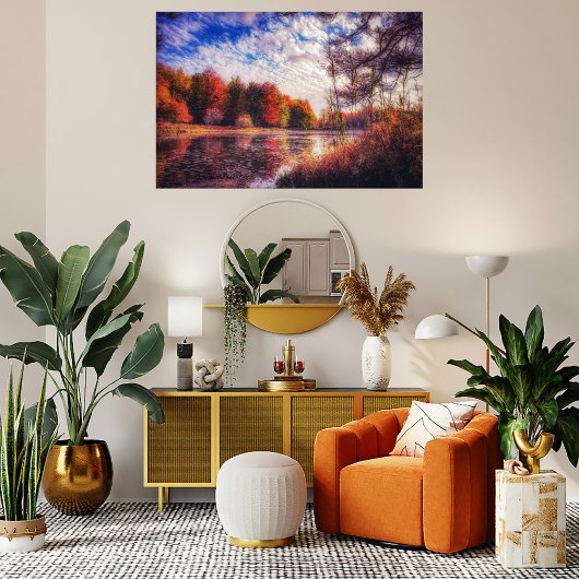 Herfst Foliage New York Lake Fotografie Poster