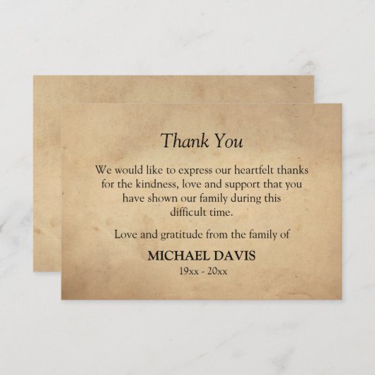 Herfst Foliage Orthodox Christelijk Funeral Bedankkaart (Voorkant / Achterkant)