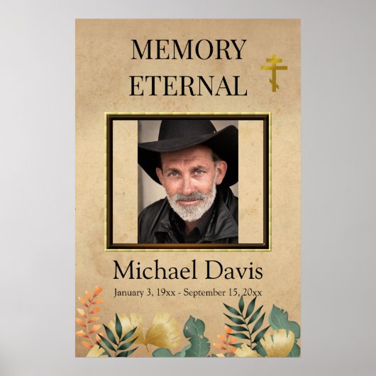 Herfst Foliage Orthodox Christelijk Funeral Poster (Voorkant)