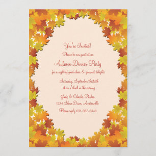 Herfst Foliage Oval Uitnodiging
