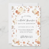 Herfst Foliage Pompoen Bloemen Waterverf Bridal Kaart (Voorkant)