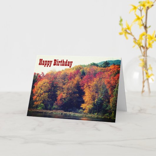 Herfst Foliage Pond Natuur Fotografie Birthday Kaa Kaart (Gele Bloem)