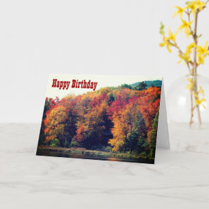 Herfst Foliage Pond Natuur Fotografie Birthday Kaa Kaart