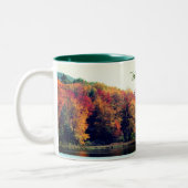 Herfst Foliage Pond Natuur Gepersonaliseerd Tweekleurige Koffiemok (Links)