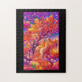 Herfst foliage psychedelische pompoenen breken kun legpuzzel