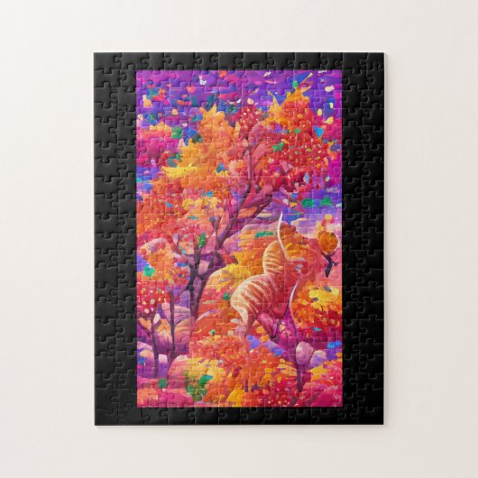 Herfst foliage psychedelische pompoenen breken kun legpuzzel (Verticaal)