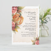 Herfst Foliage Pumpkin Baby shower Kaart (Staand voorkant)