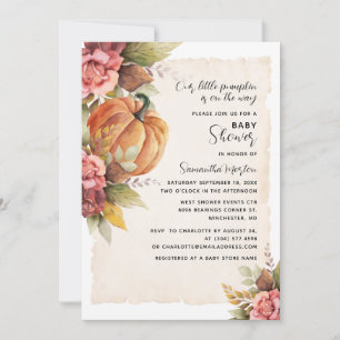 Herfst Foliage Pumpkin Baby shower Kaart
