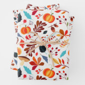 Herfst Foliage Pumpkin Halloween Theme Inpakpapier Vel (In situ)