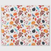 Herfst Foliage Pumpkin Holiday Thema Cadeaupapier (Vlak)