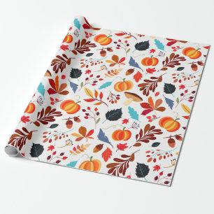 Herfst Foliage Pumpkin Holiday Thema Cadeaupapier