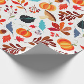 Herfst Foliage Pumpkin Holiday Thema Cadeaupapier (Hoek)