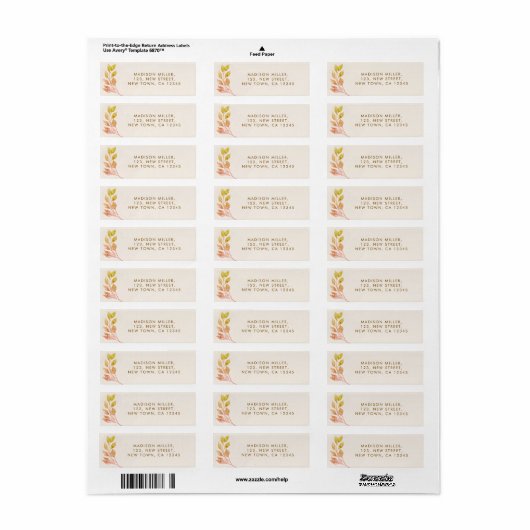 Herfst Foliage Return Label (Full Sheet)