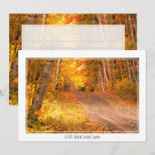 Herfst Foliage Rural Road U.P. Michigan Photograph Notitiekaartje (Voorkant / Achterkant)