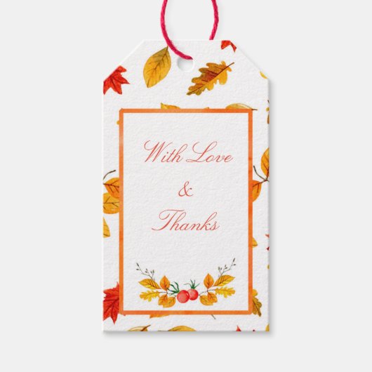 Herfst Foliage Rustic Autumn Leaves Gift Label Cadeaulabel (Voorkant)