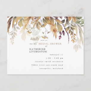 Herfst Foliage Rustic Bridal Shower Briefkaart
